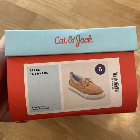 Cat & Jack Kids Boat Shoes Beige Size 6 Sneakers NIB - Picture 3 of 14